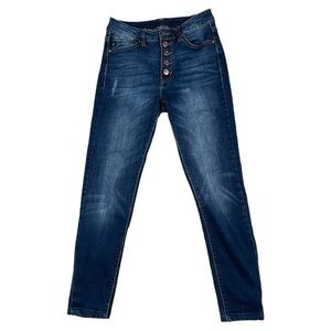 KanCan High Rise Curvy Fit Skinny Ankle Jeans‎ Button Fly Stretch Size 1 24